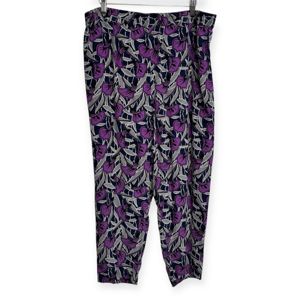 Club Monaco Floral Tapered Leg Pull On Pants